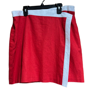 Bagatelle Collection Red & White Linen Blend Skirt – Size XL – NWT